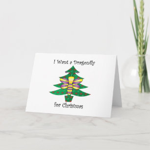 I want a dragonfly for christmas holiday card