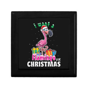 I want a Flamingo for christmas pink Flamenco Gift Box