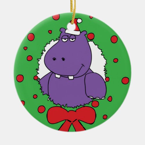 I want a Hippopotamus for Christmas Ceramic Ornament