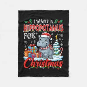 I Want A Hippopotamus For Christmas Costume Hippo Fleece Blanket