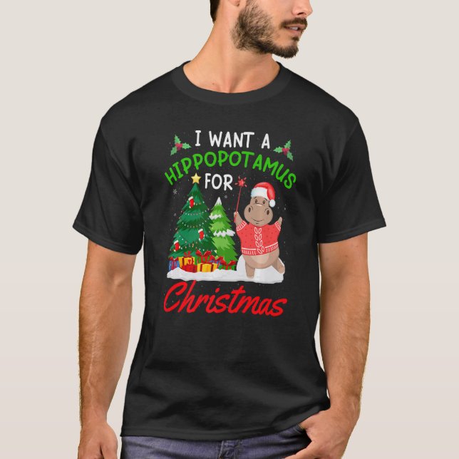 I Want A Hippopotamus For Christmas for Kid Women  T-Shirt (Front)