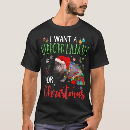 I Want A Hippopotamus For Christmas Hippo Fiona T_Shirt