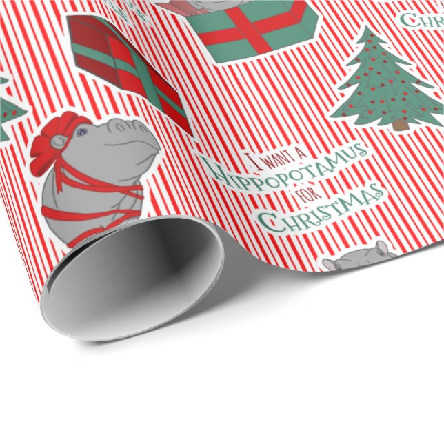 I Want a Hippopotamus For Christmas Wrapping Paper (Roll Corner)