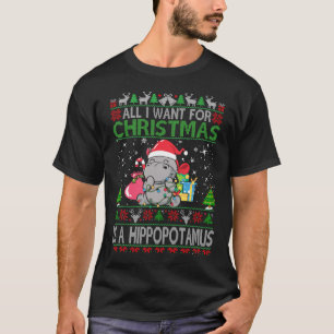 I Want A Hippopotamus For Christmas Xmas Hippo Ani T-Shirt