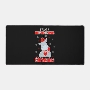 I Want A Hippopotamus For Christmas - Xmas Hippo Desk Mat