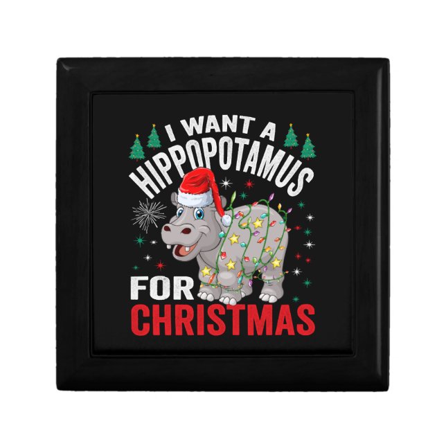 I Want A Hippopotamus For Christmas Xmas Hippo  Gift Box (Front)