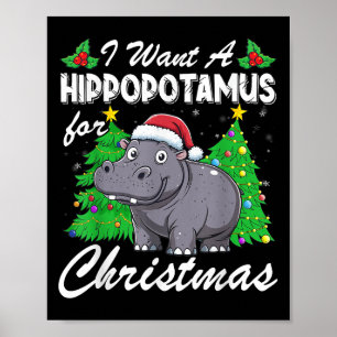 I Want A Hiptamus For Christmas Xmas Hip Kids Girl Poster