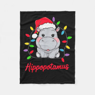 I Want A Hiptamus For Christmas Xmas Hip Lover Fun Fleece Blanket