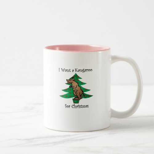 I want a kangaroo for christmas Two_Tone coffee mug