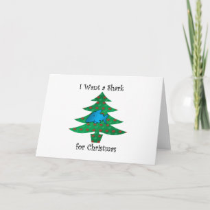 I want a shark for christmas holiday card