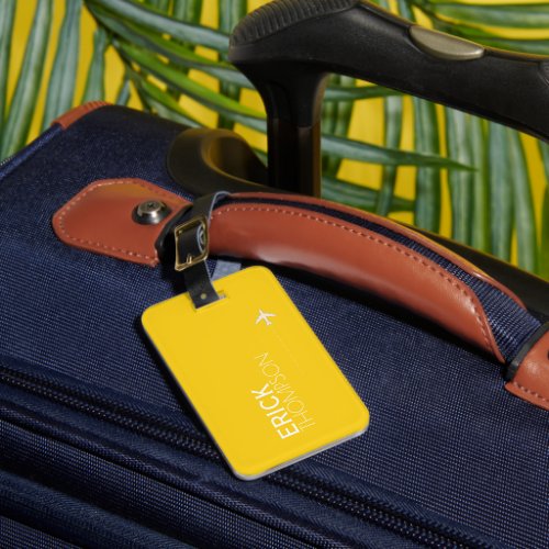 I want a Yellow luggage tag with my Name