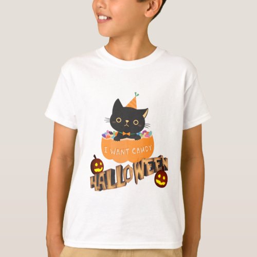 I want candy Halloween special Trick or treat T_Shirt