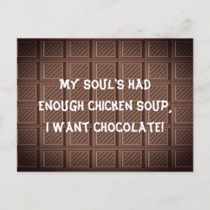 I want chocolate joke postcard