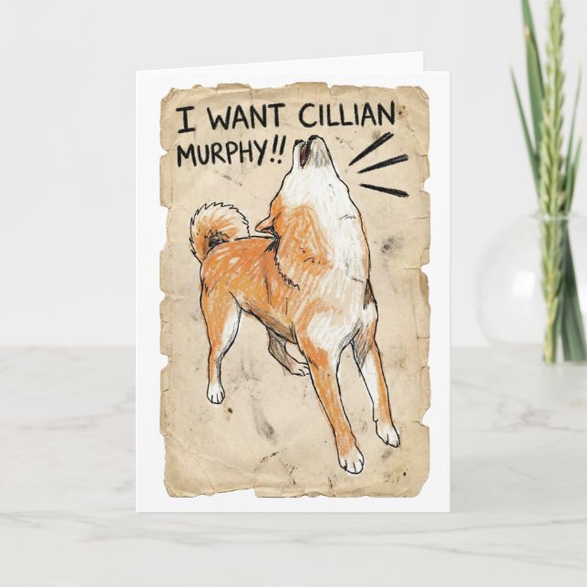 I Want Cillian Murphy – Fangirl Shiba Inu Card (Front)