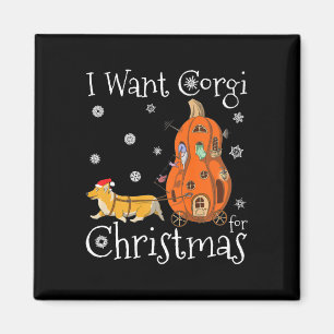 I Want Corgi For Christmas Funny Santa Corgi Dog G Magnet