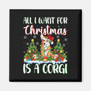 I Want For Christmas Is A Corgi Dog Xmas Tree Ligh Magnet
