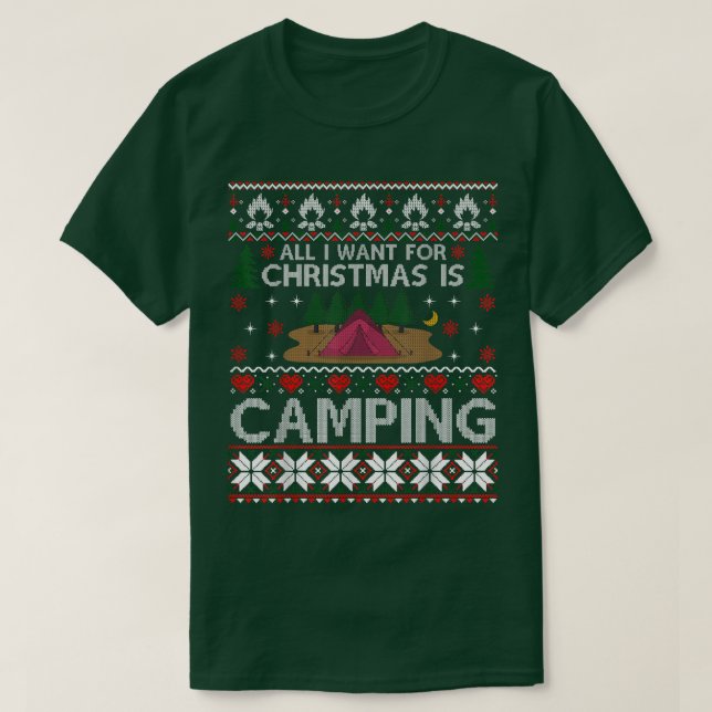 I Want For Christmas Is Camping Ugly Xmas Sweater  (Design Front)