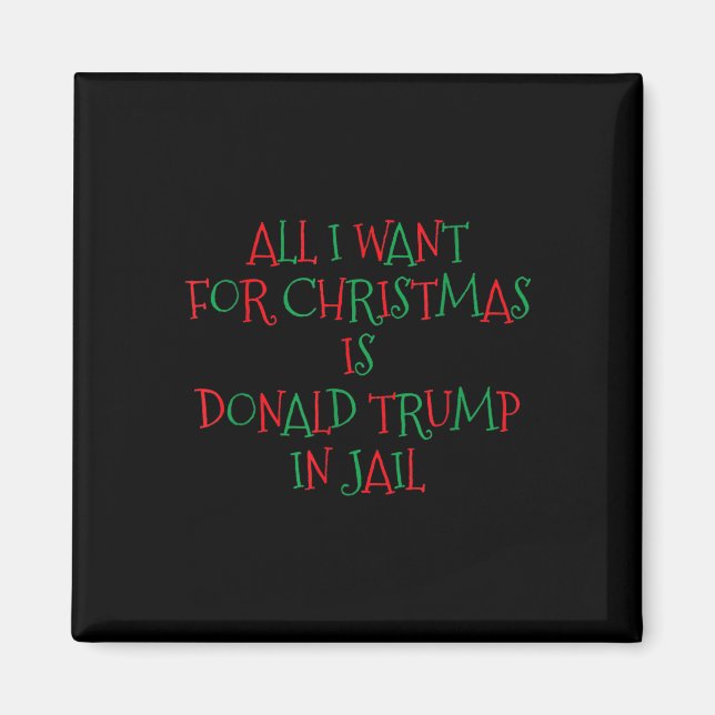 I Want For Christmas Is Donald Trump In Jail  Magnet (Front)