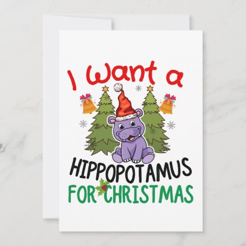 I Want Hippopotamus For Christmas T_Shirt Invitation