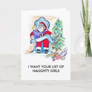 I WANT NAUGHTY GIRLS HOLIDAY CARD