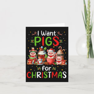 I Want Pigs For Christmas Coffee Cups Lover Farmer Card