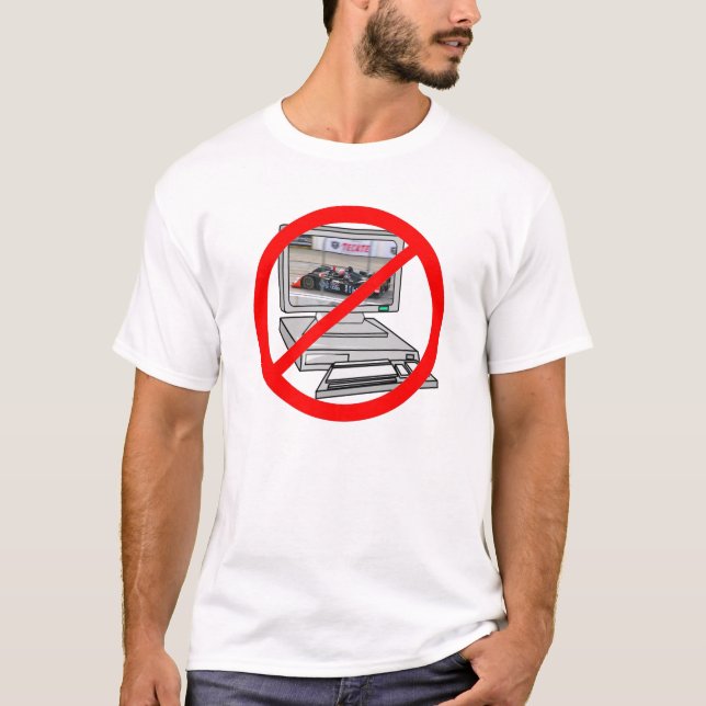 I Want Racing on my TV, NOT on my PC! T-Shirt (Front)