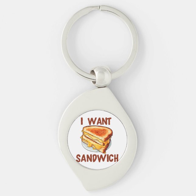 I Want Sandwich Keychain (Front)