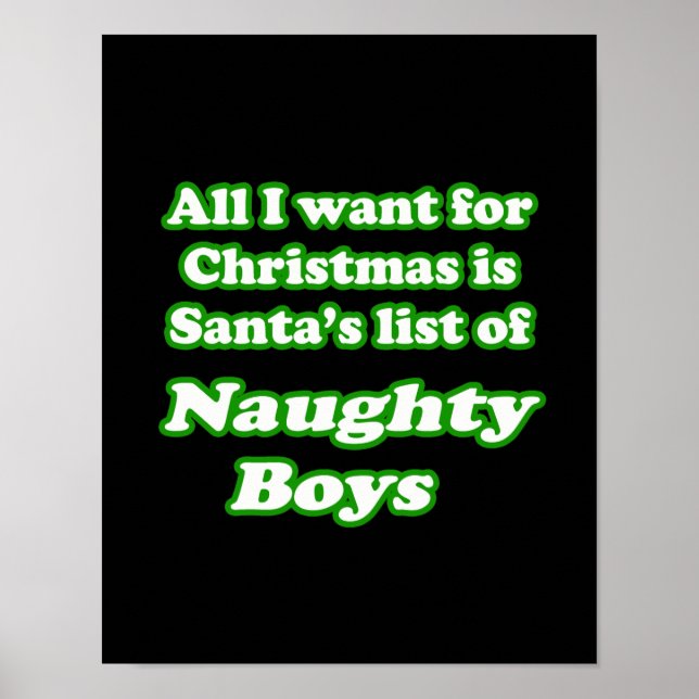 I want Santa's list of naughty boys Poster (Front)