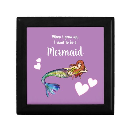 I want to be a lovely Rainbow Mermaid Illustration Gift Box