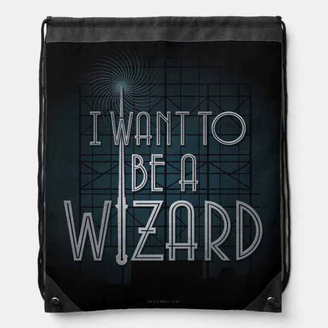I Want To Be A Wizard Drawstring Bag (Front)