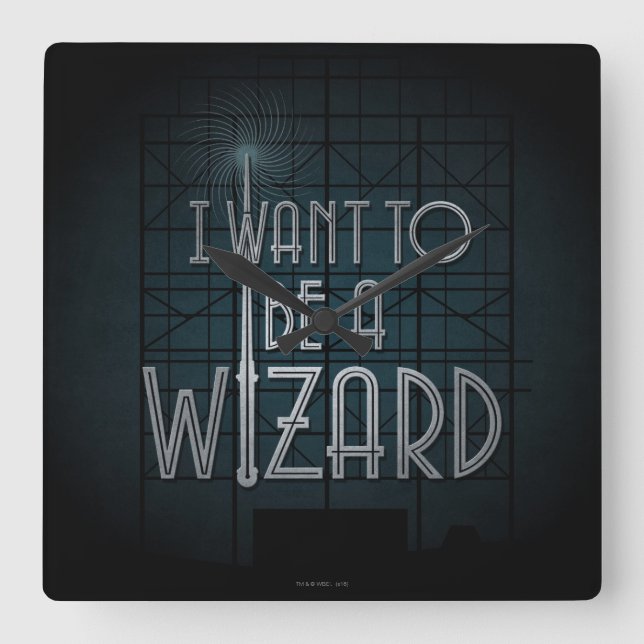 I Want To Be A Wizard Square Wall Clock (Front)