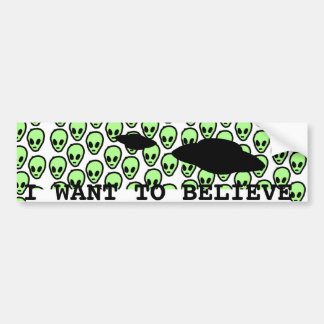 I want to believe alien bumper sticker
