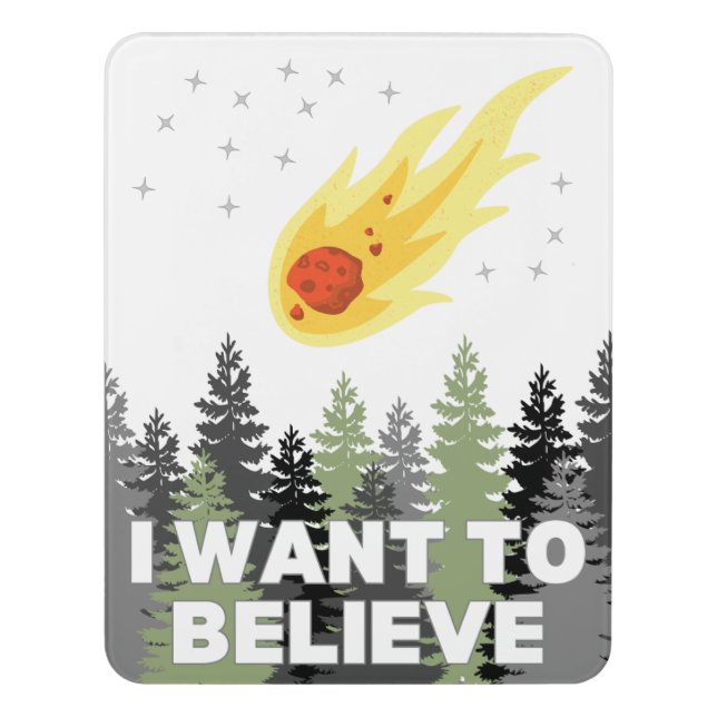 I Want to Believe Asteroid Sign (Contemporary Vert)