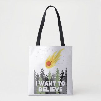 I Want to Believe Asteroid Tote Bag