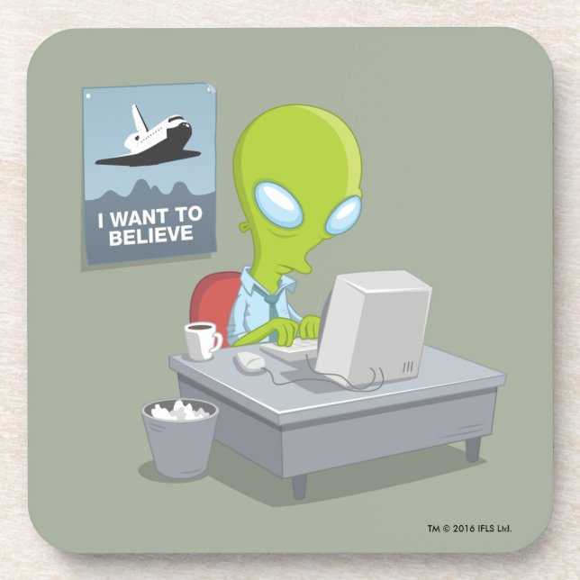 I Want To Believe Beverage Coaster (Front)