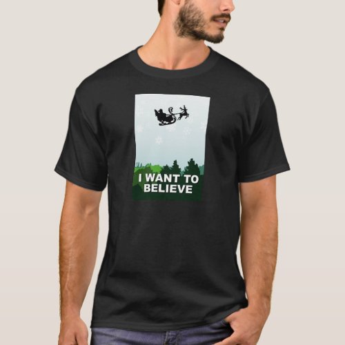 i want to believe christmas x files alien ufo T_Shirt