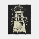 I Want To Believe - Funny Cat Is Kidnapped  Fleece Blanket