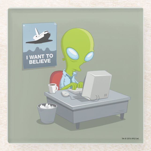 I Want To Believe Glass Coaster (Front)