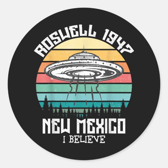 I Want To Believe I Aliens UFO Area 51 Roswell New Classic Round Sticker (Front)