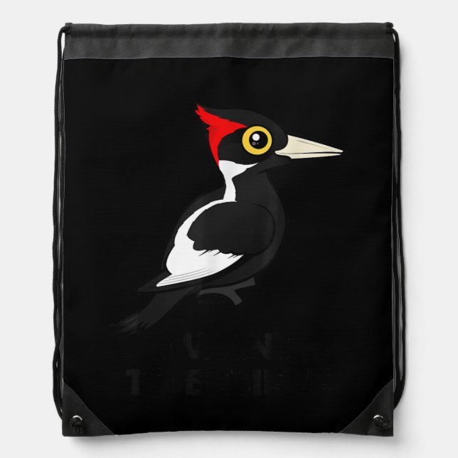 I Want To Believe Ivory-billed Woodpecker Birdorab Drawstring Bag (Front)