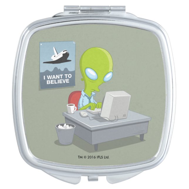 I Want To Believe Mirror For Makeup (Front)