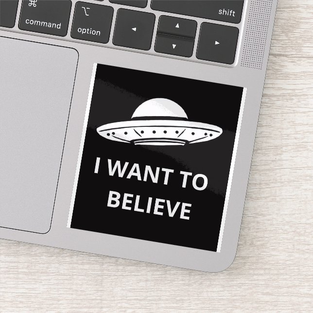 I Want To Believe, Movie Retro 90s, Alien UFO Sticker (Detail)
