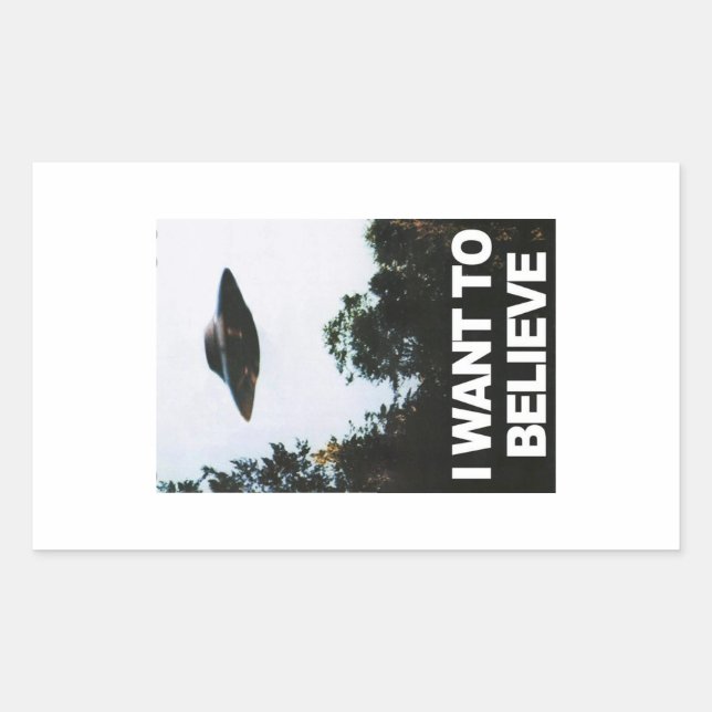 I want to believe rectangular sticker (Front)