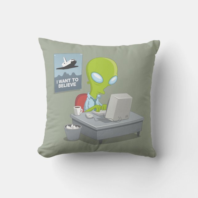 I Want To Believe Throw Pillow (Front)