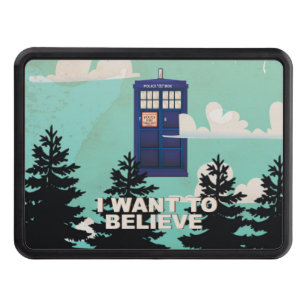 I Want to Believe Vintage Police Box Hitch Cover