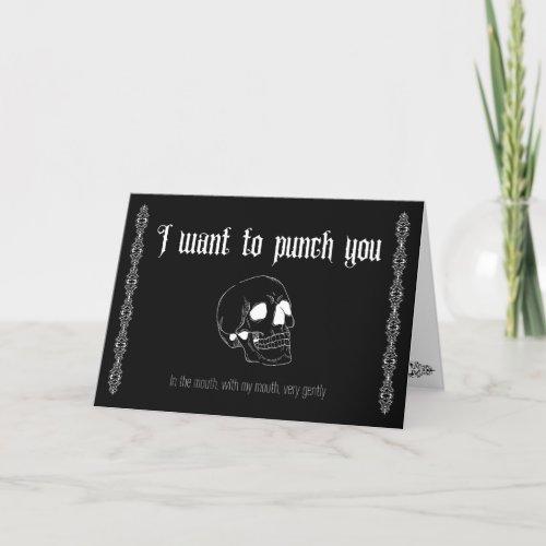 I want to punch you_ Goth Valentines Card