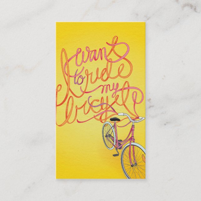 I want to ride my bicycle - 2 sided business card (Front)