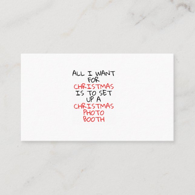 I WANT TO SET A CHRISTMAS PHOTO BOOTH BUSINESS CARD (Front)