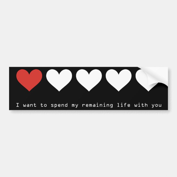 I want to spend my remaining life with you bumper sticker