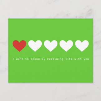 I want to spend my remaining life with you postcard